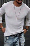 Mens Long-Sleeved Knitted Pullover Sweater
