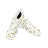 Official R.C Monogram White/Gold Men's Low Cut Breathable Sneakers