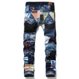 Men's 248 Patchwork Ripped Embroidered Stretch Denim