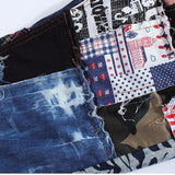 Men's colored patchwork denim jeans
