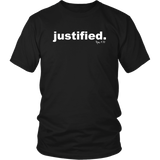 Justified. Rom 8:30 - Unisex T-Shirt